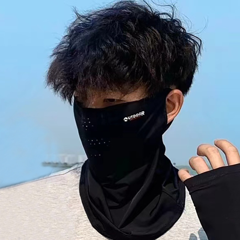 Ciclismo conjunto de pesca guantes de hielo sombrero protector solar máscara de sombrero protector solar máscara de manga para hombres