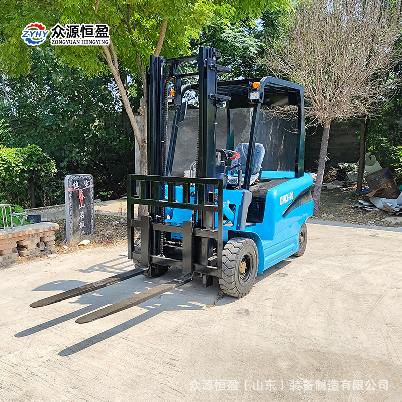 山东电动升降叉车2吨 四轮座驾式 众源新能源锂电 电动叉车厂家