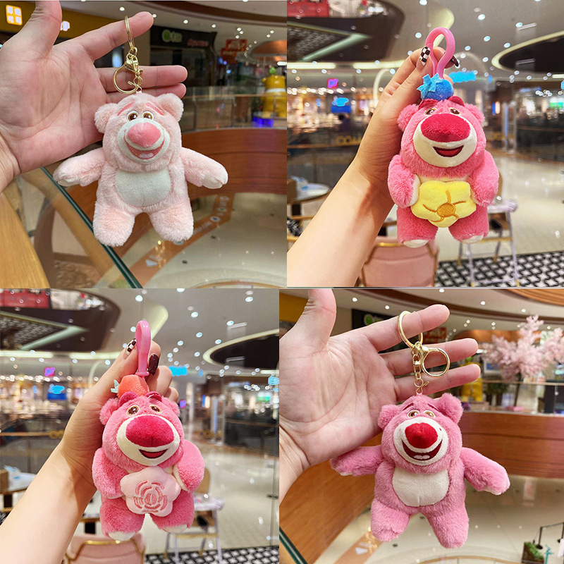 Online celebrity plush toy flower bear keychain doll pendant bear doll bag ornaments birthday gift