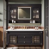 Дубовый керамический гигиенический таз, в американском стиле, французский ретро стиль