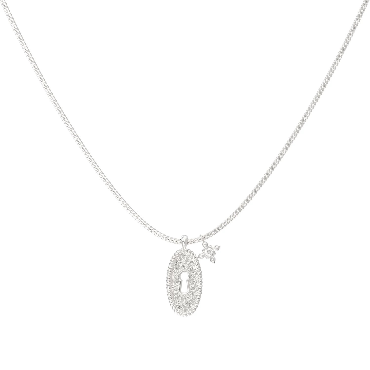 Multi-Style Sanheng Jewelry's Same Style "Iris Key" Titanium Gold Keyhole Simple And Luxurious Collarbone Chain, Niche Necklace_voghion.com
