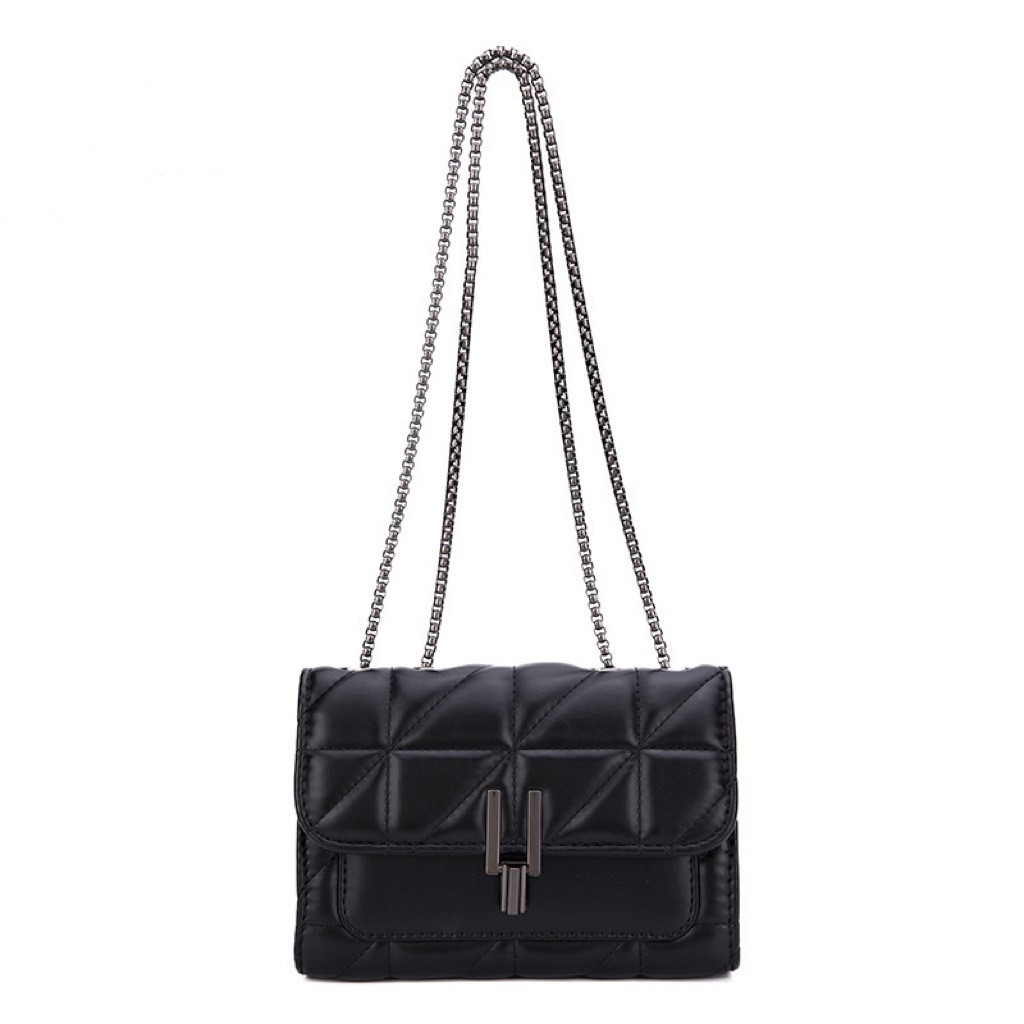 Fábrica de Guangzhou bolso pequeño cuadrado damas nuevo estilo de bolso de cadena de estilo de diamante de hombro único estilo extranjero portátil versátil gran capacidad