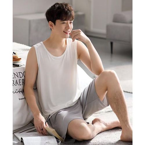 Cotton Men's Summer New Homecoming Set Top with Backless Shirt and Short Pants Two-Piece Set, Wearable as a Single Piece for Wholesale