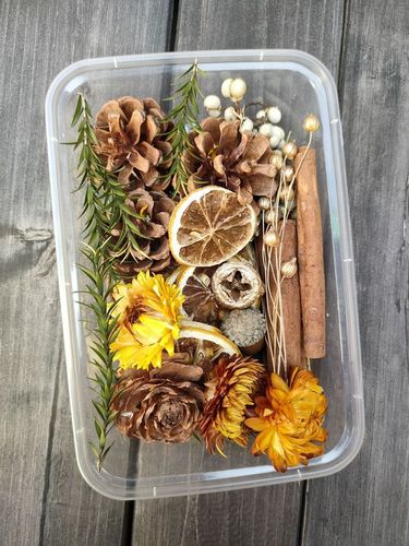 Christmas Mixed Dried Flower Box DIY Handmade Real Dried Ball Perennial Flowers Multicolor Set Activity Material Pack Flower Ring