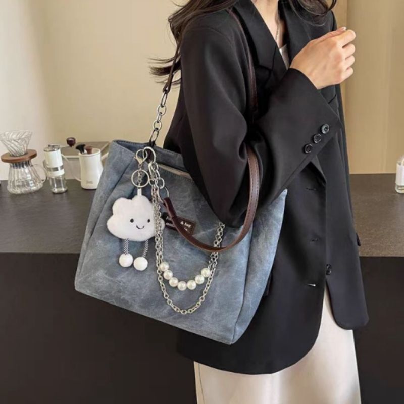 New Style Computer Bag Portable 16inch Denim Waterproof Bag Laptop Bag for Work Commuting Student Shoulder Bag A74 New Style Computer Bag Portable 16inch Denim Waterproof Bag Laptop Bag for Work Commuting Student Shoulder Bag A74