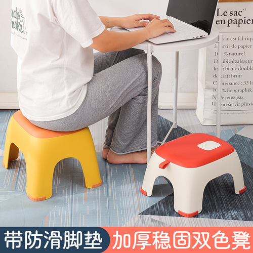 Plastic children's bench bathroom anti-slip shower bench living room low stool home adult shoe-changing bench baby small chair