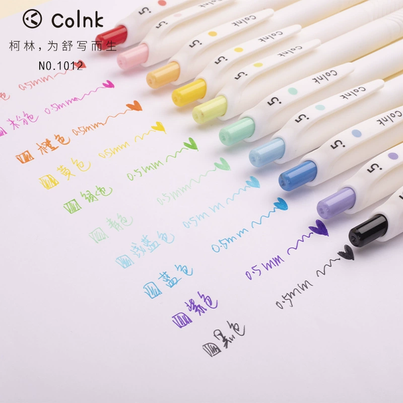 Rollerball pen, set for students, simple and elegant design, 10 colors, scheduler