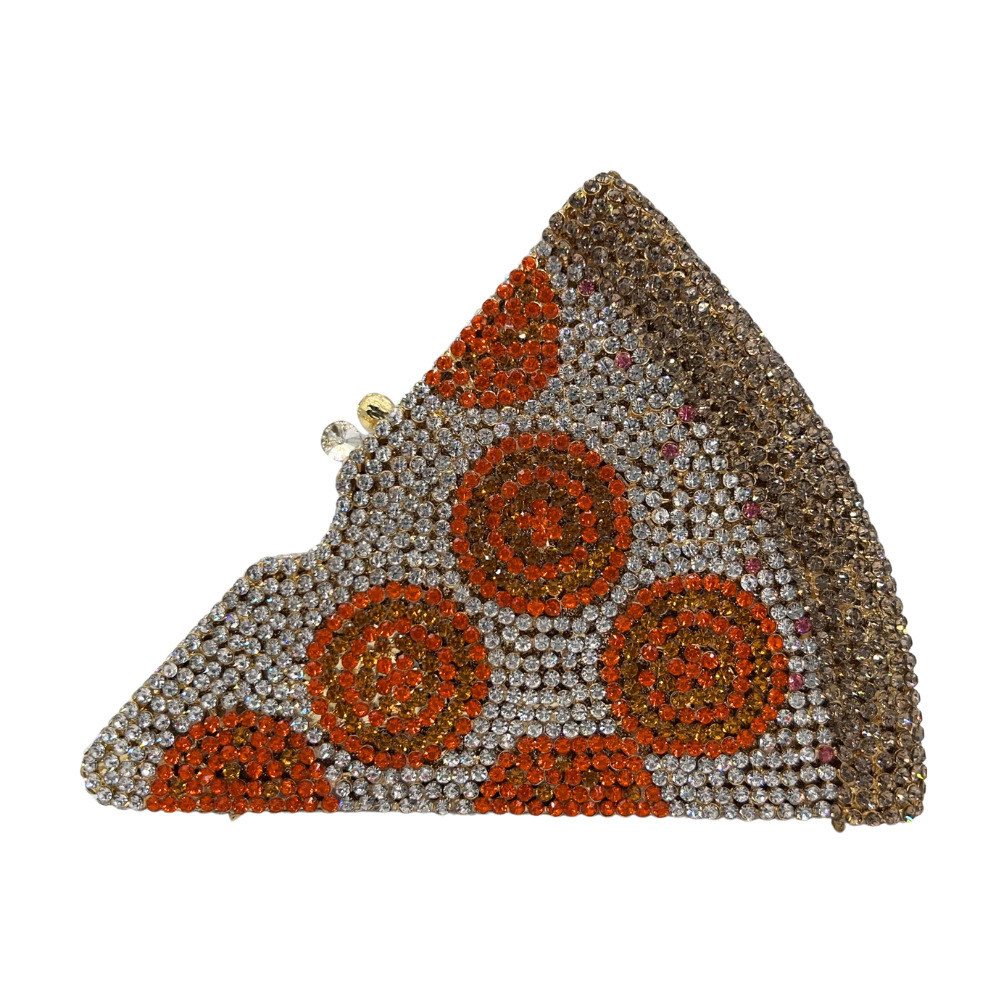 Pizza Diamond Clutch nuevo paquete de cena de diamantes de pizza de banquete de diamantes de mano bolsas de chicas
