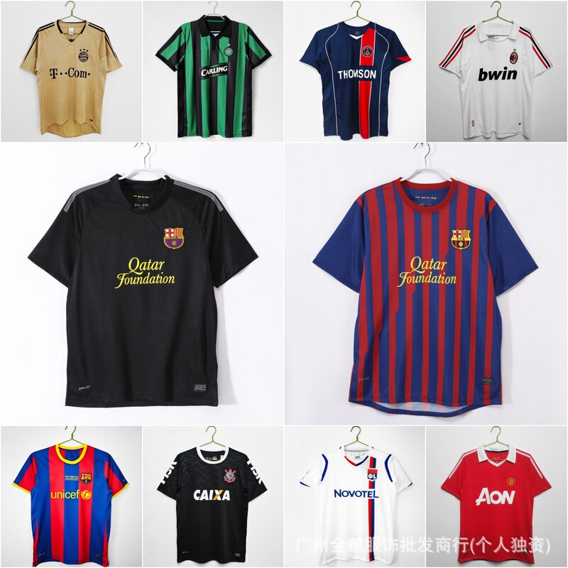 Cross-Border Wholesale Classic Retro Commemorative T-Shirts Tottenham Marseille Benfica West Ham Football Jerseys with Numbers Cross-Border Wholesale Classic Retro Commemorative T-Shirts Tottenham Marseille Benfica West Ham Football Jerseys with Numbers