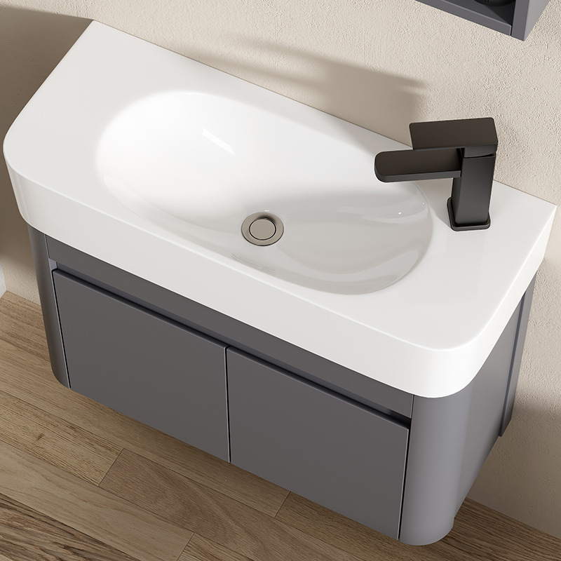 Cuenca de esquina redondeada tipo pared gabinete de baño cerámica todo en una bañera gabinete de lavabo de baño transfronterizo lavabo