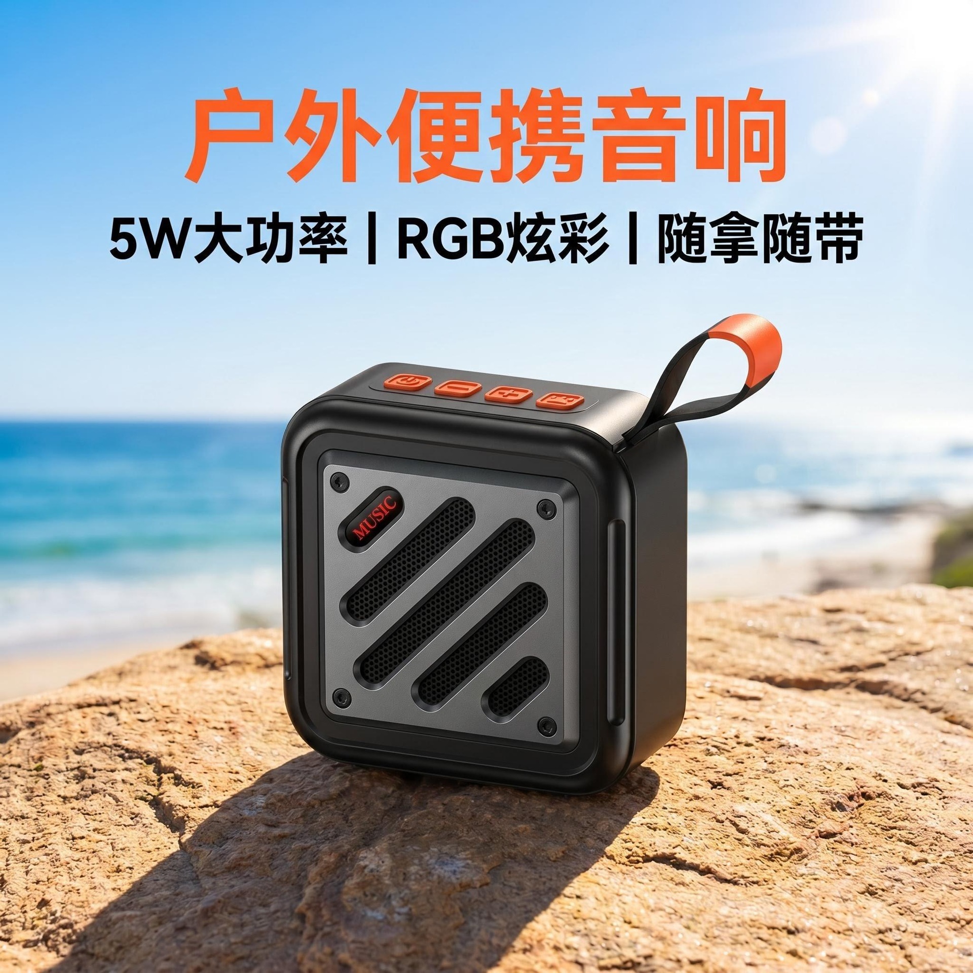 闻歌W220迷你便携式蓝牙音响户外登山骑行徒步旅行专用可插盘TF卡