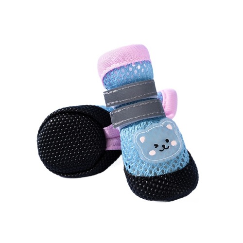 Cross-border dog shoes summer breathable mesh shoes anti-slip wear-resistant pet dog shoes soft bottom outdoor shoes that don't fall off dog foot cover