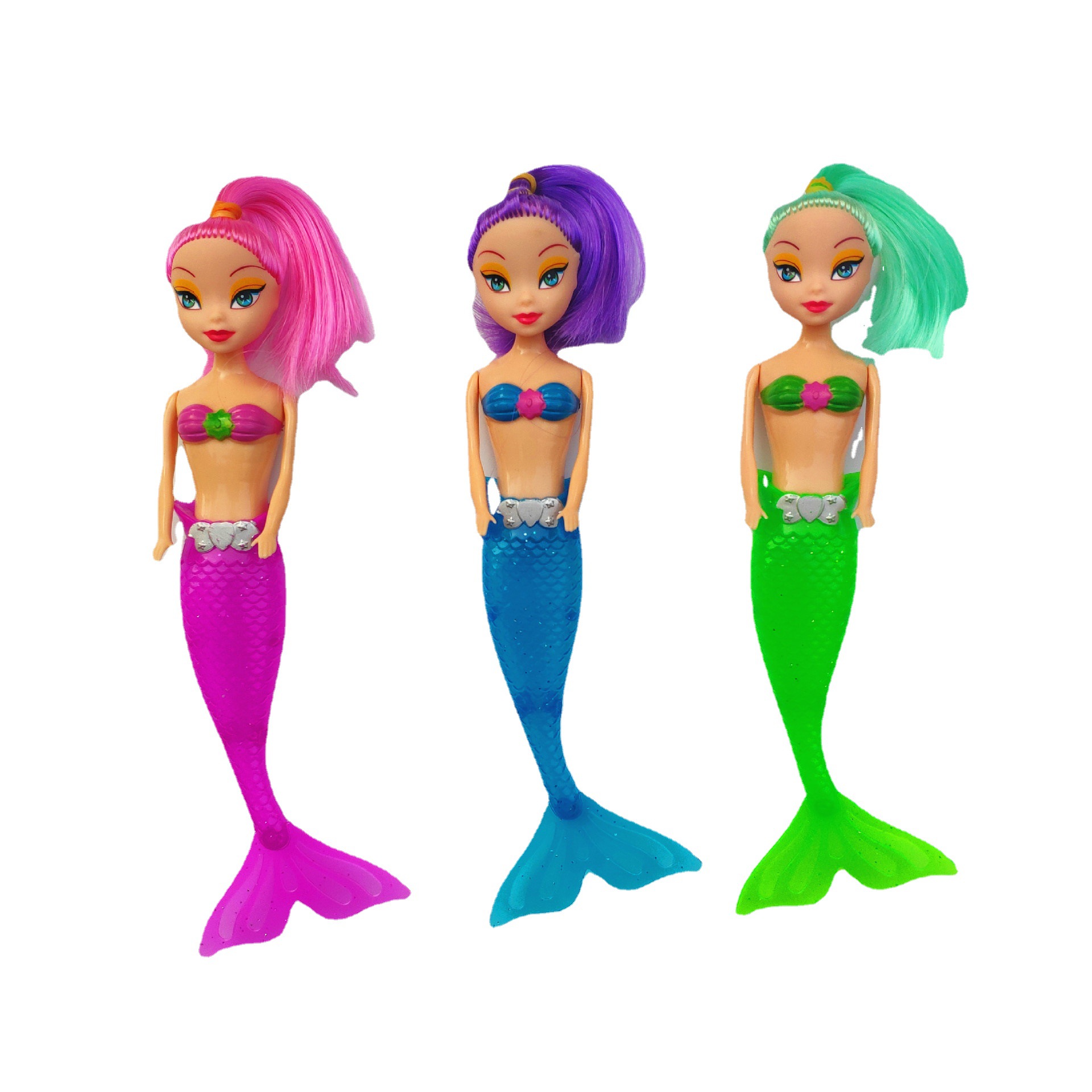Mermaid al por mayor DIY Barbie muñeca código de escaneo para empujar pequeños regalos puesto en el mercado nocturno chica luminosa juguetes crudos 1 yuanes