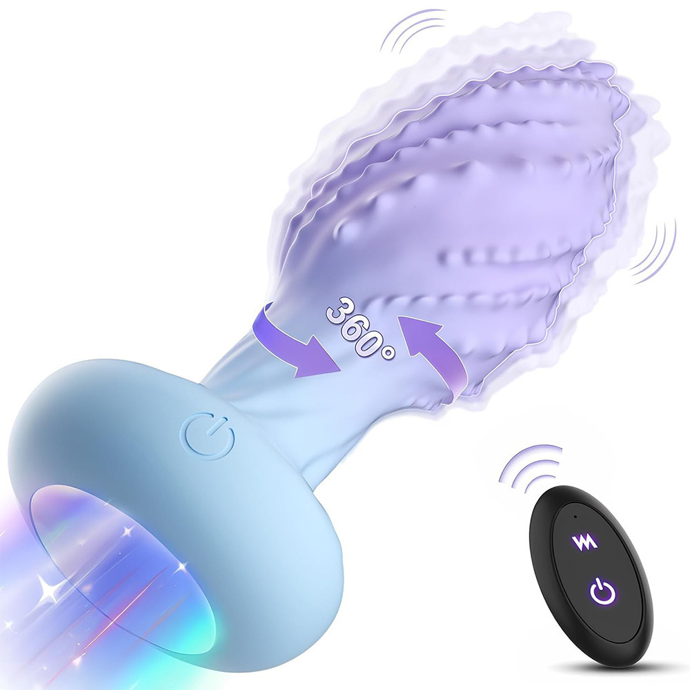 360°旋转肛塞怪物振动幻想玩具前列腺振动屁股插头情趣成人用品