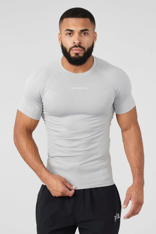 YOUNGLA メンズ Tシャツ スポーツ フィットネス 速乾性 通気性 ストレッチ フィットネス ジャージ ジョガー アウトドア ランニング バスケットボール ウェア|undefined
