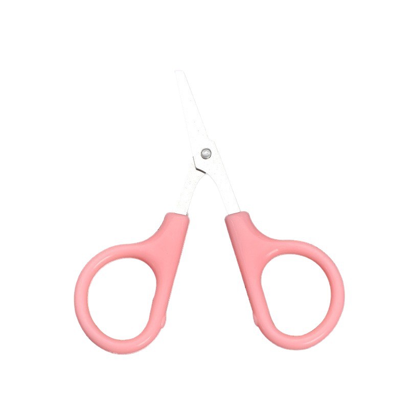 Spot de fábrica al por mayor de acero inoxidable punta redonda tijeras de pelo de nariz cabeza grande para estudiantes corte manual pequeño hogar multiusos