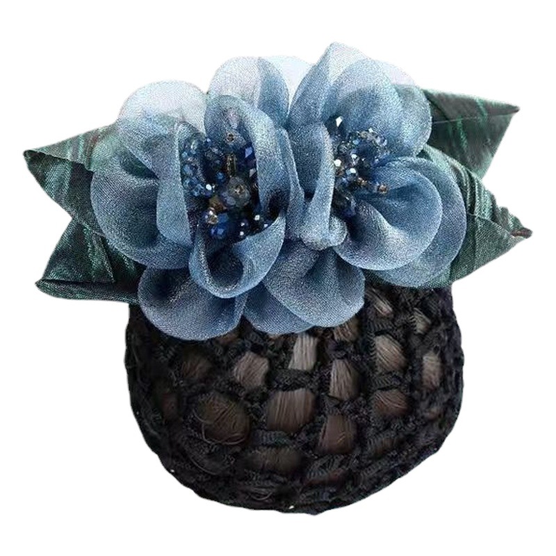 Factory direct hair accessories female bank hotel temperament professional flower hair net nurse hair net pocket work hairpin female