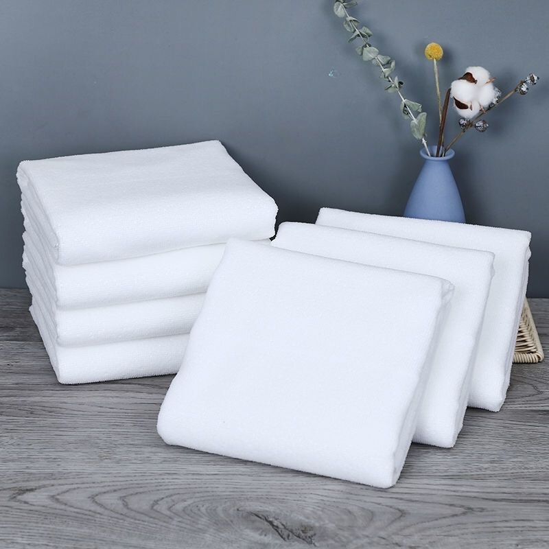 Hotel White Towels in Stock, Thickened, Water-Absorbent and Lint-Free, Hotel Bath Towels, Bed and Breakfast, Hotel Disposable Bathroom White Towels