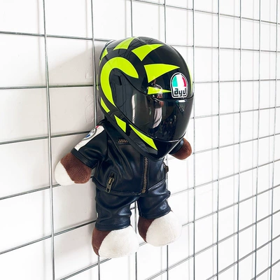 Motosiklet dəbilqələri racing mechanic motorcycle travel - height-28cm-light-purple-black-bear-agv-sun-moon-helmet-upgraded-tail-wing