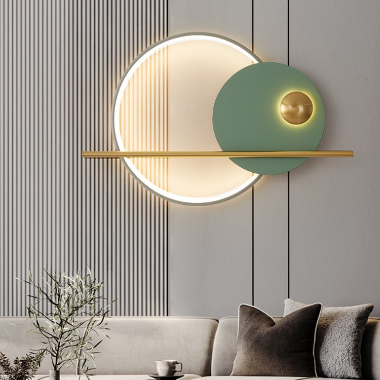 Sofá cabecera lámpara de cama iluminación de fondo de la pared de la atmósfera del dormitorio lámpara de pared sala de estar decoración de fondo creativa simple