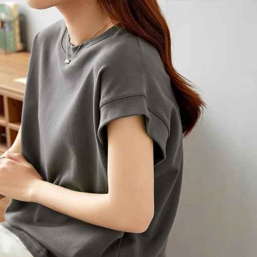 Design-sensitized side-butt covering T-shirt, slimming, meat hiding, fashionable summer versatile women's sleeveless backless top