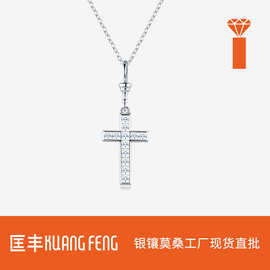 欧美跨境新款S925纯银十字架项链吊坠小众精致高级感轻奢锁骨链女