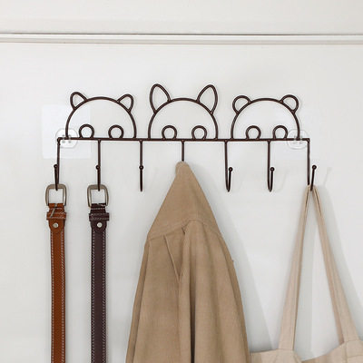 金属铁艺门后挂钩强粘胶承重置物架厨房墙上粘钩壁挂衣服钩挂衣架|ms