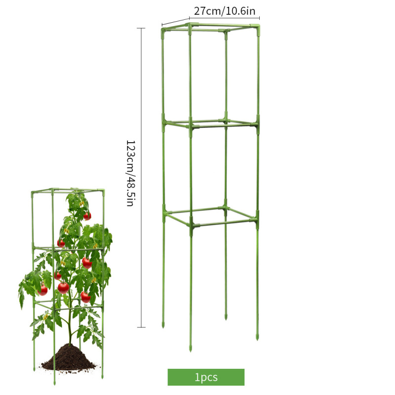 亚马逊跨境园艺植物支撑杆 玻纤方形四角架黄瓜爬藤架番茄笼支架|undefined