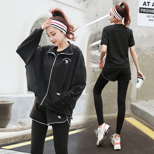 Platform Sportswear Set for Women Loose Fat Girl Hide Excess Meat Slimming Quick Dry Running Fitness Wear 