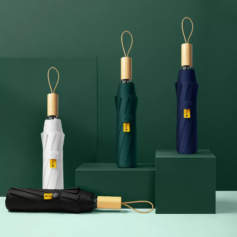 雨伞折叠晴雨两用太阳伞ins防晒防紫外线小清新学生遮阳伞木柄