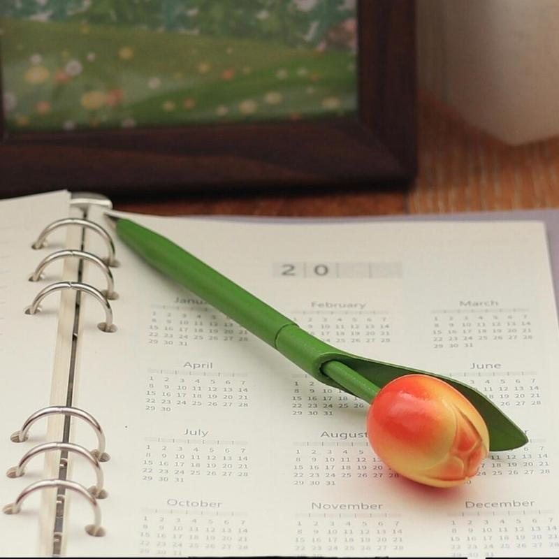 可爱中性笔立体木质郁金香仿真花荷兰广告宣传文具圆珠笔伴手礼|undefined