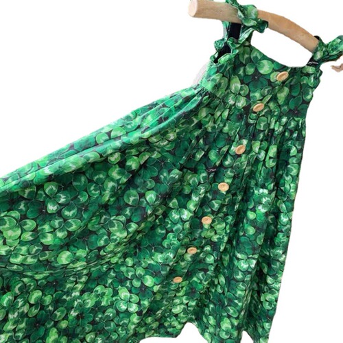 Children's long skirt summer style girls flying sleeve dress children's skirt 3-8 years old children's clothing one piece dropshipping