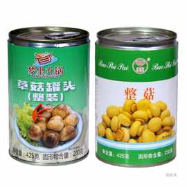 出口蘑菇草菇罐头食用菌罐装蔬菜炒菜煲汤烹饪食材425克/罐包邮