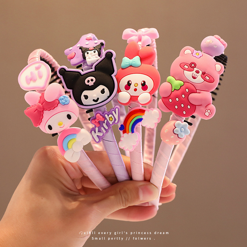Kulomi niños bandas de cabello niñas escolares bandas de cabello no estrangulamiento niñas cortadas de cabello acabado artefacto peineta tocado