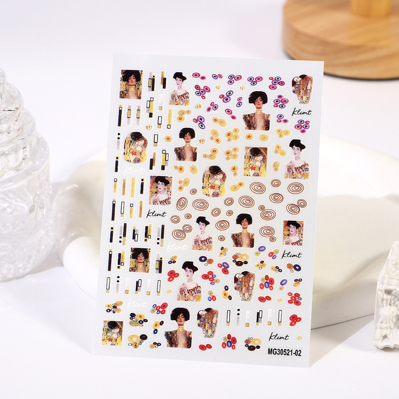 Rose manicure Japanese stickers fashion fashion creative oil painting nail decals