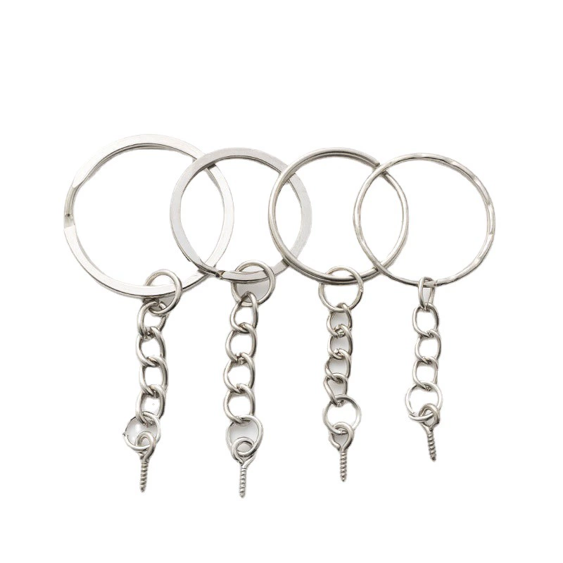 DIY аксессуары плоское кольцо диафрагма венок с четырьмя цепочками металлический брелок игрушка брелок