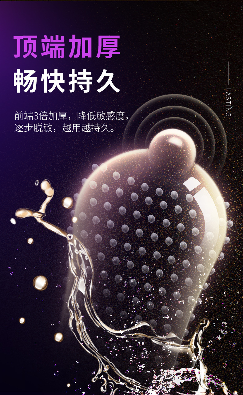 Ultra-Thin Condoms with Particles, 2-Piece Pack, Long-Lasting Fit — detail image 12