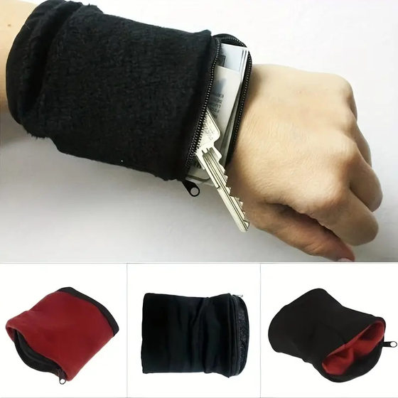 Sports wristband TV coin purse key bag sweat wristband multi-function wristband