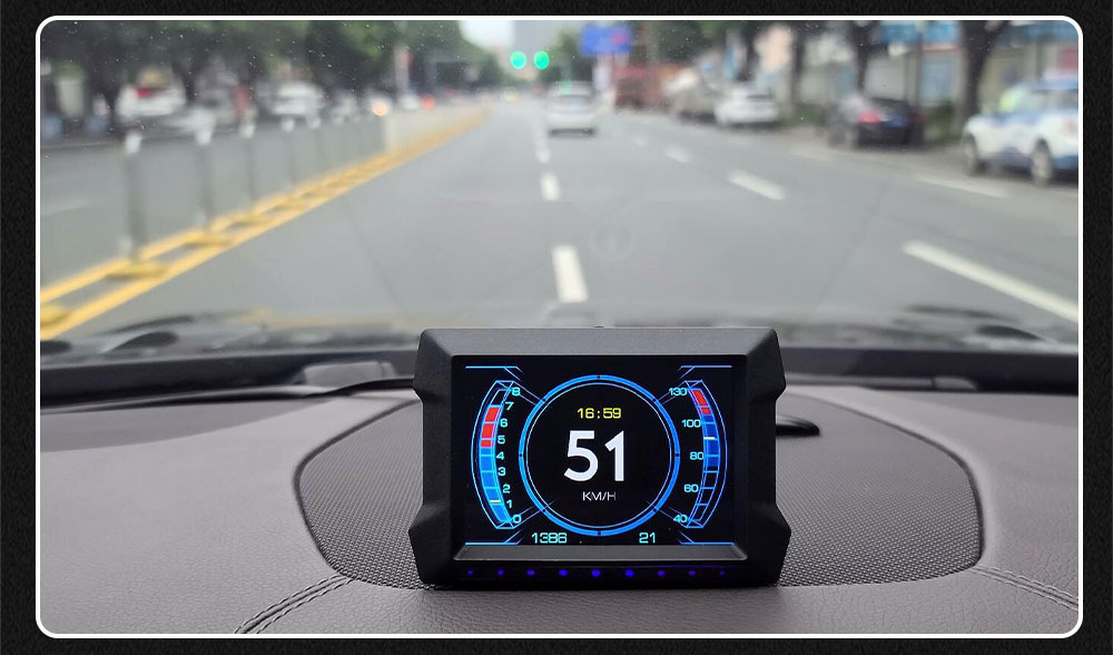 Cross-border multifunctional LCD HUD head-up display car-mounted high-definition OBD automotive instrument digital GPS inclinometer