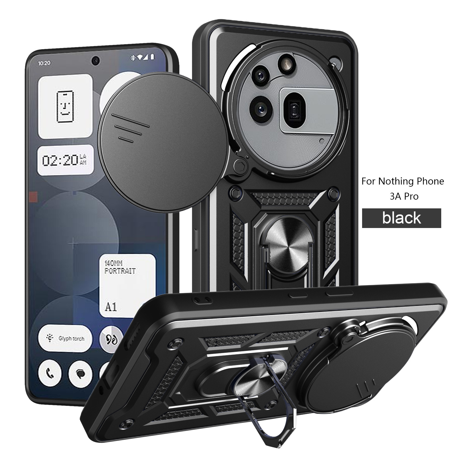 Ventana de empuje Shunjia Nothing Phone 3a Pro 5G funda para teléfono móvil TPU PC armadura cubierta protectora anticaída magnética image 7