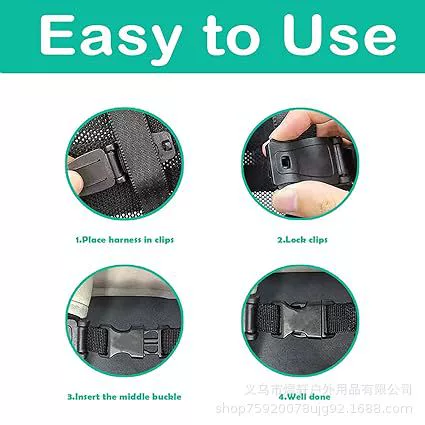 Additional seat, safe high non-slip chest strap, clips included