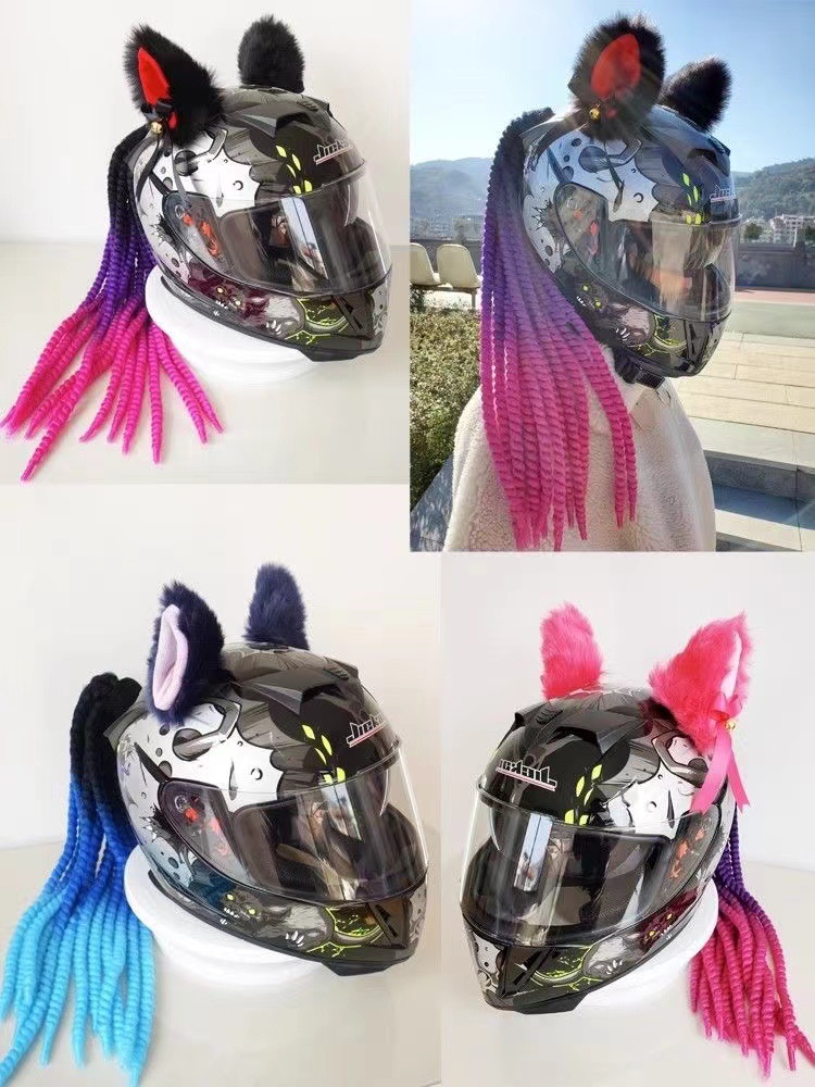 Helmet Bow Spring Braid Suction Cup Type Removable and Strong Motorcycle Motorcycle Full Helmet Decorative Takeaway Braid Dirty