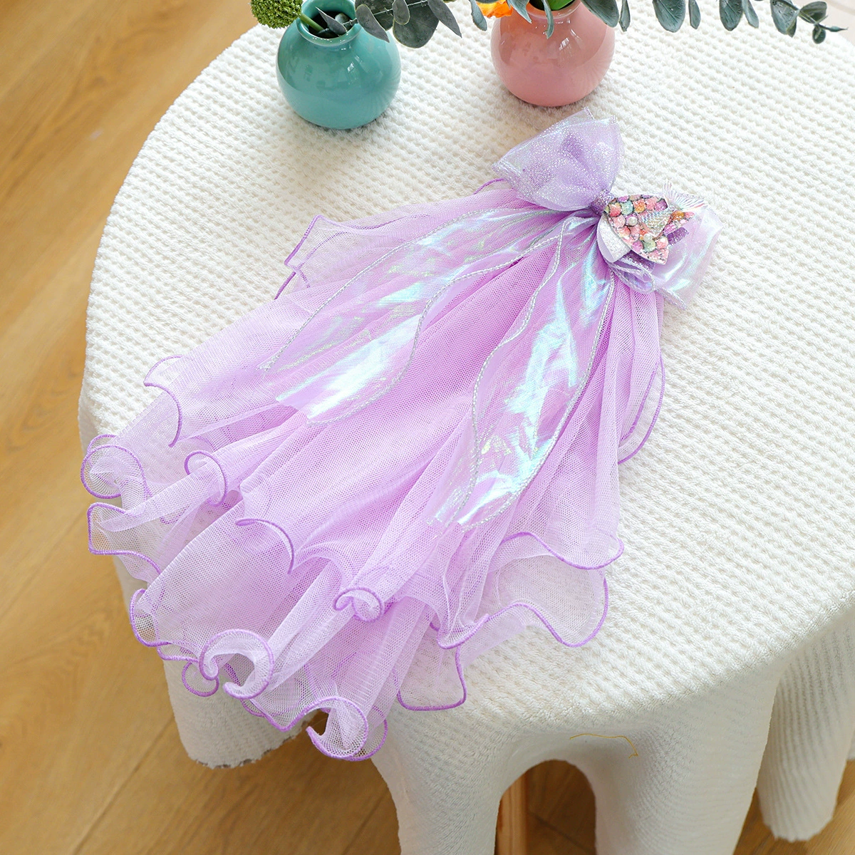 Одежда для домашних животных, одежда для собак и кошек, маленькие собаки и щенки, милые аксессуары, модная вуаль русалки - фиолетовый