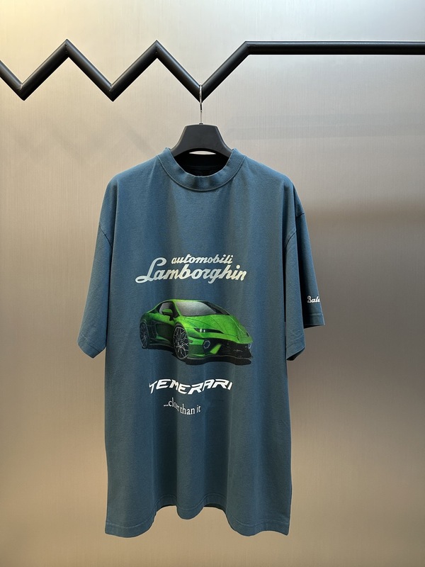 ハイバージョン B パリ 25ss ランボルギーニ プリント半袖 OS ゆったりおしゃれで万能な欧米男女兼用 Tシャツ|undefined