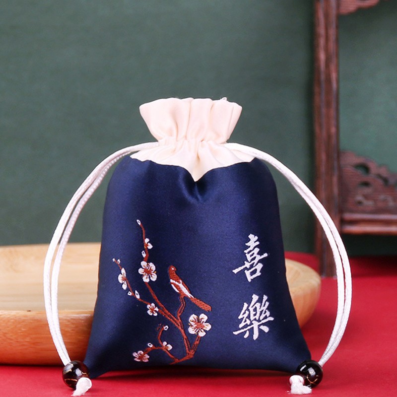 Bolsita bolsita bolsa vacía Dragon Boat Festival portátil repelente de mosquitos bolsa DIY azul y blanco bolsa de lino de algodón bolsa bolsita