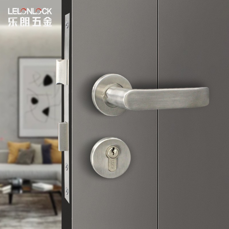 Cerradura de puerta de madera de acero inoxidable 304 dormitorio doméstico interior de tipo general sala silenciosa manija de puerta cerradura de manija dividida