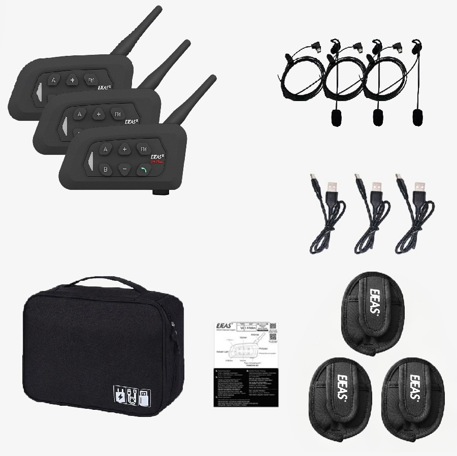 Ejeas Neutral Earphones V4Cplus Football Referee Intercom Headset 4-Person Intercom Referee Intercom Set 3-4 Set