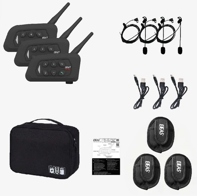 Motorcycle Helmet Headset – 3-4 Set - ejeas-v4cplus-typec-neutral-left-ear-ejeas-arm-bag-bag-3-sets