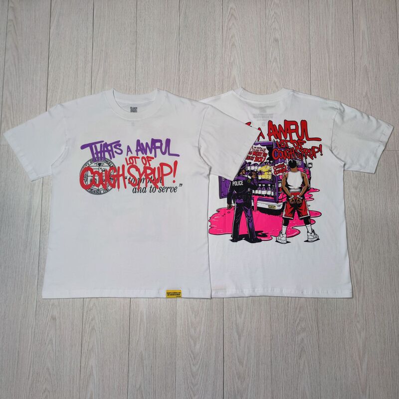 国境を越えた高品質THAT'S A AWFUL LOT OF COUGH SYRUP咳止めシロップ純綿Tシャツ|undefined