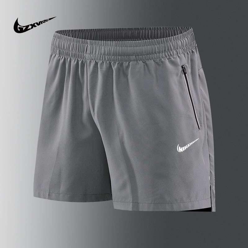 Men's 2025 Summer Sports Casual Shorts Men's New Ice Silk Thin Triple Pants Fitness Woven Quick-drying Pants